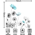 thumbnail image 6 of Blue Gray Daisy Flowers Shower Curtain, Simple and Fresh Elegance Floral Plants Cloth Rustic Farmhouse Bathroom Decor Sets, Durable Fabric Waterproof Bathtubs Curtains with 12 Hooks 72x72 White, 6 of 6