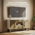 thumbnail image 3 of BELLEZE Mid-Century Modern Side Table with Two Drawers and Enclosed Cabinets, Sideboard Buffet Table for Kitchen, Living Room, or Hallway - Tristan (Dark Walnut), 3 of 6