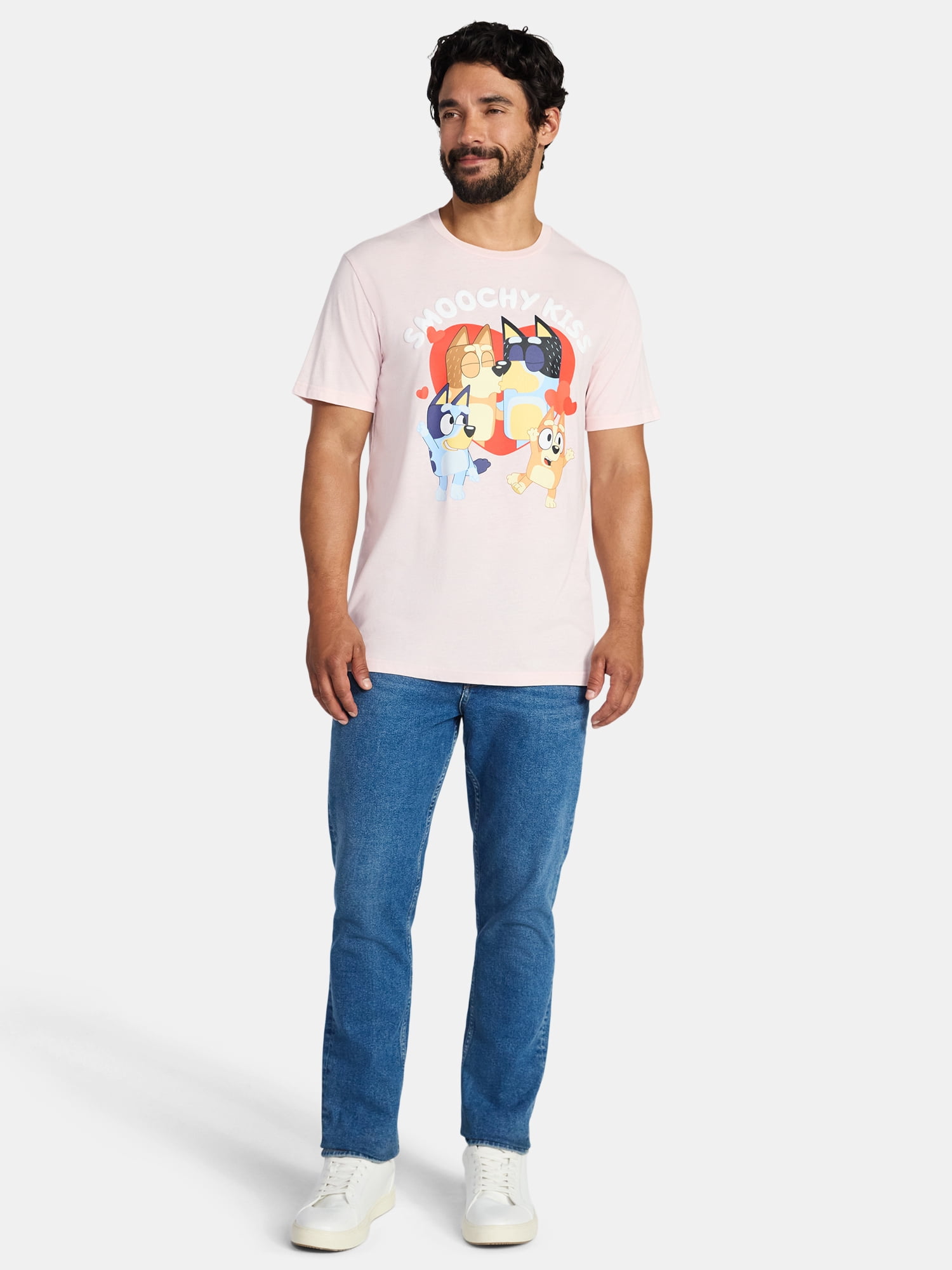 Bluey, Men's & Big Men's Valentine's Day Graphic Tee, Sizes XS-3XL