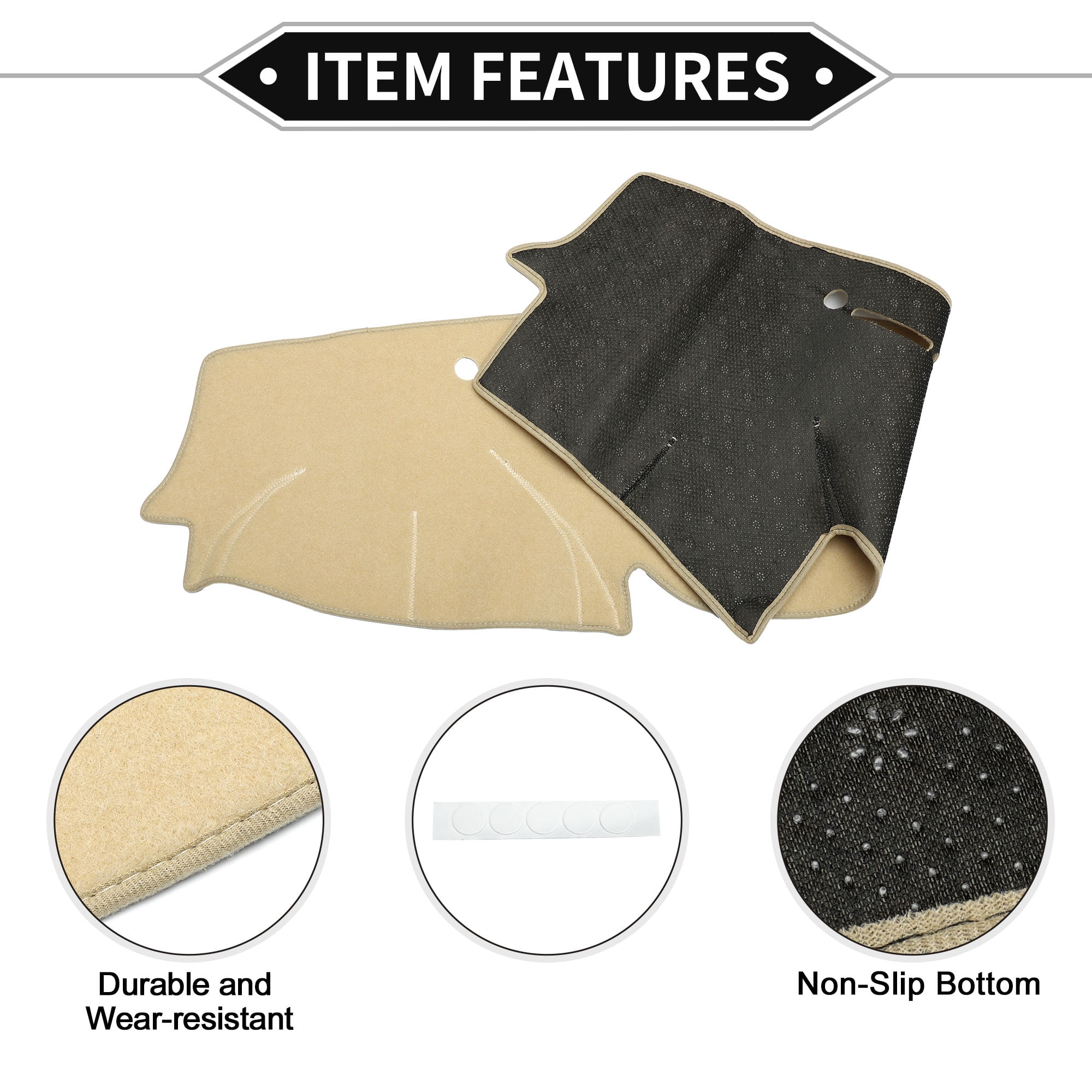 Dash Cover Compatible for Hyundai VeraCruz 2007-2012, Non-Slip Polyester Silicone Beige Front Dashboard Cover Mat Pad Carpet