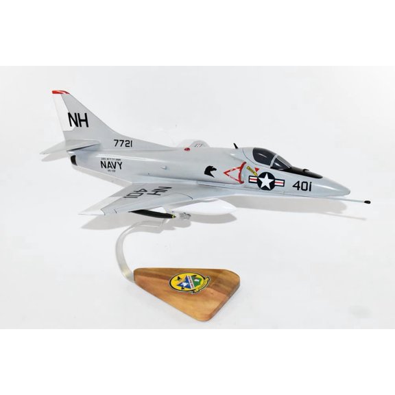 VA-112 Broncos USS Kitty Hawk 1967 A-4c Model, 1/27th Scale, Mahogany, Navy
