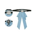 thumbnail image 3 of INSPIRE CHIC Women's Ribbon Brooch Necktie Rhinestone Bow Ties for Elegant Chic Light Blue One Size, 3 of 5