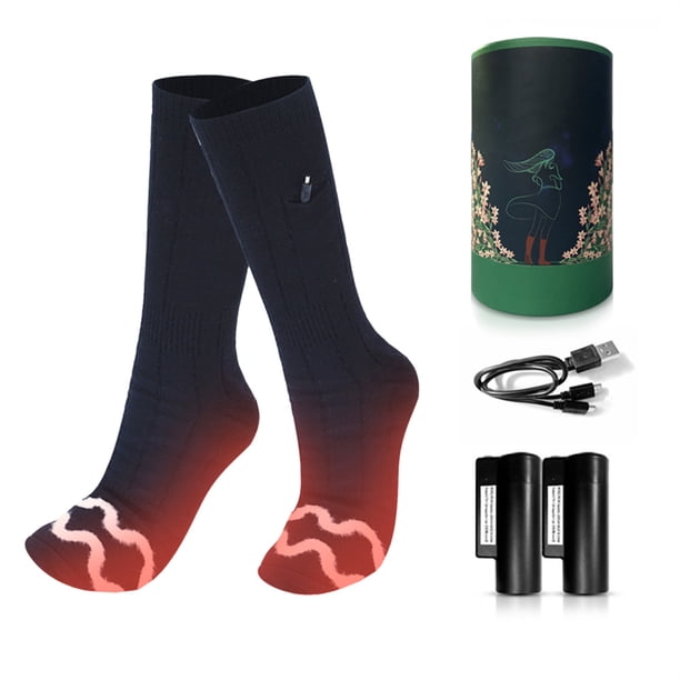 Calcetines Térmicos Navideños Recargables De 3 Niveles Con Control De Temperatura, Calcetines Térmicos De Invierno Para Esquiar, Senderismo Y Montar Yuarrent AP008141-03