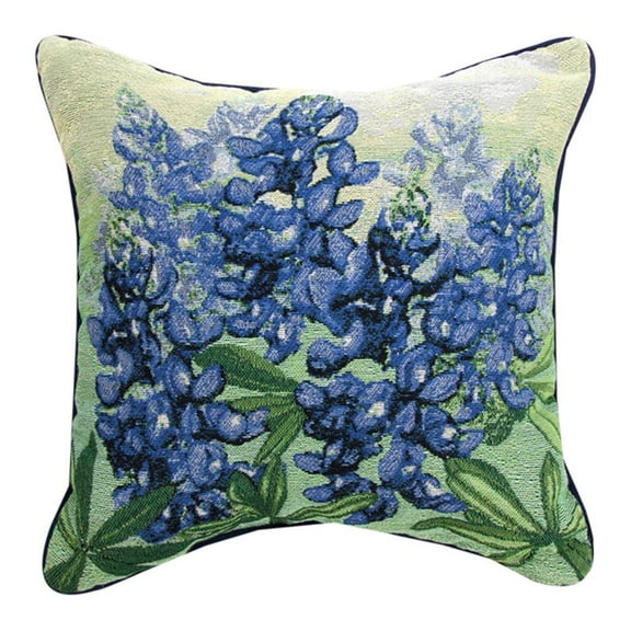 Manual Blue Bonnet Tapestry Pillow 17"