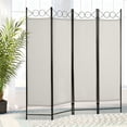 thumbnail image 2 of Room Dividers with 4 Panels Privacy Screen Folding Wall Dividers Room Partitions Dividers for Home Office, Beige, 2 of 7
