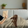 thumbnail image 3 of Cincinnati Soft Flannel Fleece Throw Blanket, Modern Dusky Vintage Image Postcard of the State Front High, Cozy Plush for Indoor and Outdoor Use, 70" x 90", Dark Eggshell Seal Brown, by Ambesonne, 3 of 5