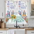thumbnail image 6 of Easter Gnomes Bunnies Swag Valances for Windows, Kitchen Curtains 36 Inch Length 2 Panels Set, Spring Easter Eggs Floral Leaves Short Curtains for Small Windows Rod Pocket Cafe Curtains 28"x36", 6 of 8