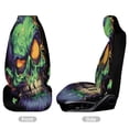 thumbnail image 2 of Psychedelic Zombie Skull Print Car Seat Covers Front Seats Universal Fit for Cars SUV Truck Auto Interior Accessories, 2 of 3
