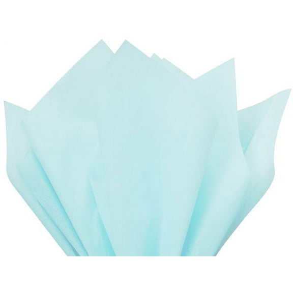 Pack Of 24, Solid Light Blue Tissue Paper 20 X 30" Sheet Pack Made From 100% Post Industrial Recycled Fibers Made In USA