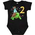 thumbnail image 3 of Inktastic 2nd Birthday Cute Turtle in Party Hat with Confetti Boys or Girls Baby Bodysuit, 3 of 5