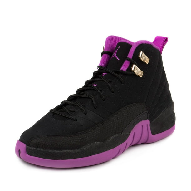 Air Jordan - Nike Girls Air Jordan 12 Retro GG Black/Hyper Violet ...