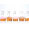 thumbnail image 3 of Cupcake Toppers Sotpot, 21 cumpleaños, 30 unidades, purpurina plateada, 3 of 6