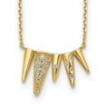 thumbnail image 4 of 14K Yellow Gold Decorated Triangles Cubic Zirconia with 2In Extender Necklace, 4 of 6