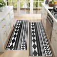 thumbnail image 4 of Kitchen Rugs Sets Of 2,Black White Ethnic Pattern Anti Fatigue Kitchen Mat Rugs Non Slip Washable,Decorative Kitchen Floor Mats for Kitchen,Sink,Laundry,17"X47", 4 of 5