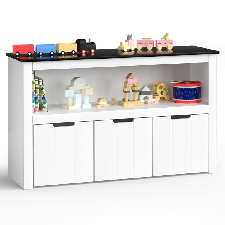 Yaoping Kids Toy Storage Organizer for Kids Room Organizers and Storage, 3  Storage Bins and Open Shelf for Playroom Storage(White-40)