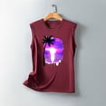 thumbnail image 5 of Penkiiy Womens Tank Tops Beach Graphic Tank Tops Summer Casual Loose Tanks Vest Country Music Hawaiian Vacation Tank Cami 2XL Wine, 5 of 5