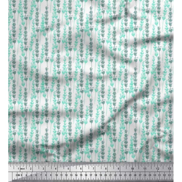 Soimoi Polyester Crepe Fabric Lavender Shirting Print Fabric by The Yard 42 Inch Wide