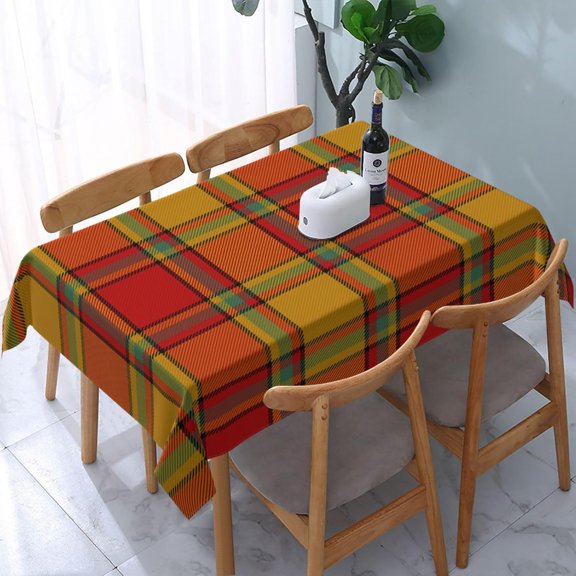 Rectangular Tablecloth – Waterproof, Wrinkle-Free, Decorative Table Cover for Dining Room, Parties, Picnics, and Outdoor Use, Scottish Tartan Scrymgeour Plaid (60" X 84")