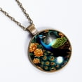 thumbnail image 2 of Peacock Necklace Personalized Custom Photo Round Pendant Adjustable Stainless Steel Necklaces with Gift Box for Men Women Mothers Valentine's Jewelry Gift, 2 of 6