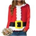 thumbnail image 6 of Kaprioy Womens Cute Christmas Sweatshirts Long Sleeve Tops Pullover Sweatshirts Christmas Interested Holiday Crewneck Fall Fashion Clothing Red, S, 6 of 6