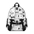 thumbnail image 3 of Black and White Cat and Heart Cute School Backpack Bag for School with Padded Back and Adjustable Shoulder Straps 15.25"x11.5"x5.25", 3 of 5