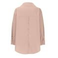 thumbnail image 6 of hotojiny Button Down Shirts for Women Casual Long Sleeve Lapel Loose Blouse Lounge Solid Color Spring Clothes, 6 of 7