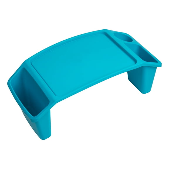 Mind Reader Kids Lap Desk, Activity Tray, Drawing, Stackable, Classroom, Portable, Plastic, Blue