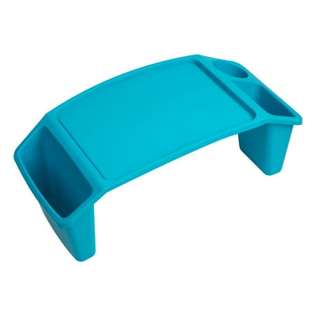 Mind Reader Kids Lap Desk, Activity Tray, Drawing, Stackable, Classroom, Portable, Plastic, Blue