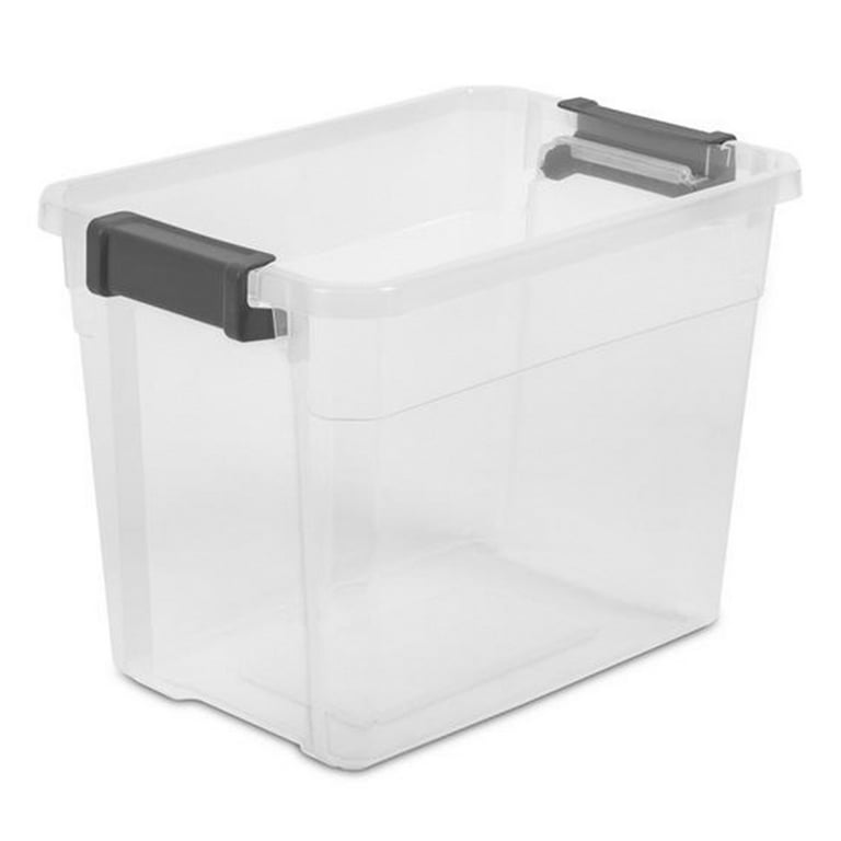 Sterilite 30 Qt Clear Plastic Storage Container Bin w/ Latch Lid, 18 Pack 