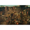 thumbnail image 3 of Pieter Brueghel The Younger 14x11 Black Modern Framed Museum Art Print Titled - A Village Fair (Village Festival in Honour of Saint Hubert and Saint Anthony), 3 of 5