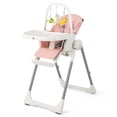 thumbnail image 3 of Babyjoy Trona de Bebé 4 en 1, Silla de Alimentación Plegable con 7 Alturas, Reposapiés Retráctil, Ruedas Bloqueables, Cojín Extraíble, Barra de Juguetes y Bandeja Doble para Niños Pequeños, 3 of 3