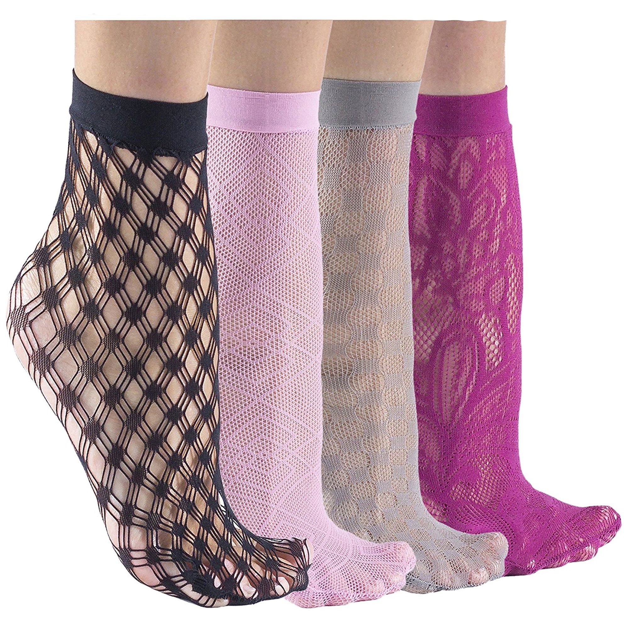 sourcingmap Women 10 Pack Floral Jacquard Ankle High Sheer Socks 10-12