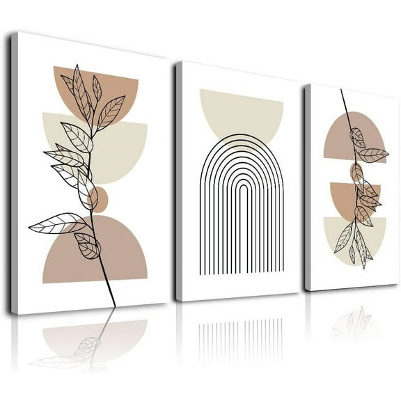 Lucksign Minimalist Boho Geometric 12” x 16” Framed Canvas Art Prints (Set of 3)