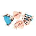 thumbnail image 2 of Clara Pucci 1.5Ct Turquoise Heart Cut VVS1 Screw Back Stud 18k Solid hypoallergenic Gold Designer Earrings For December, 2 of 7