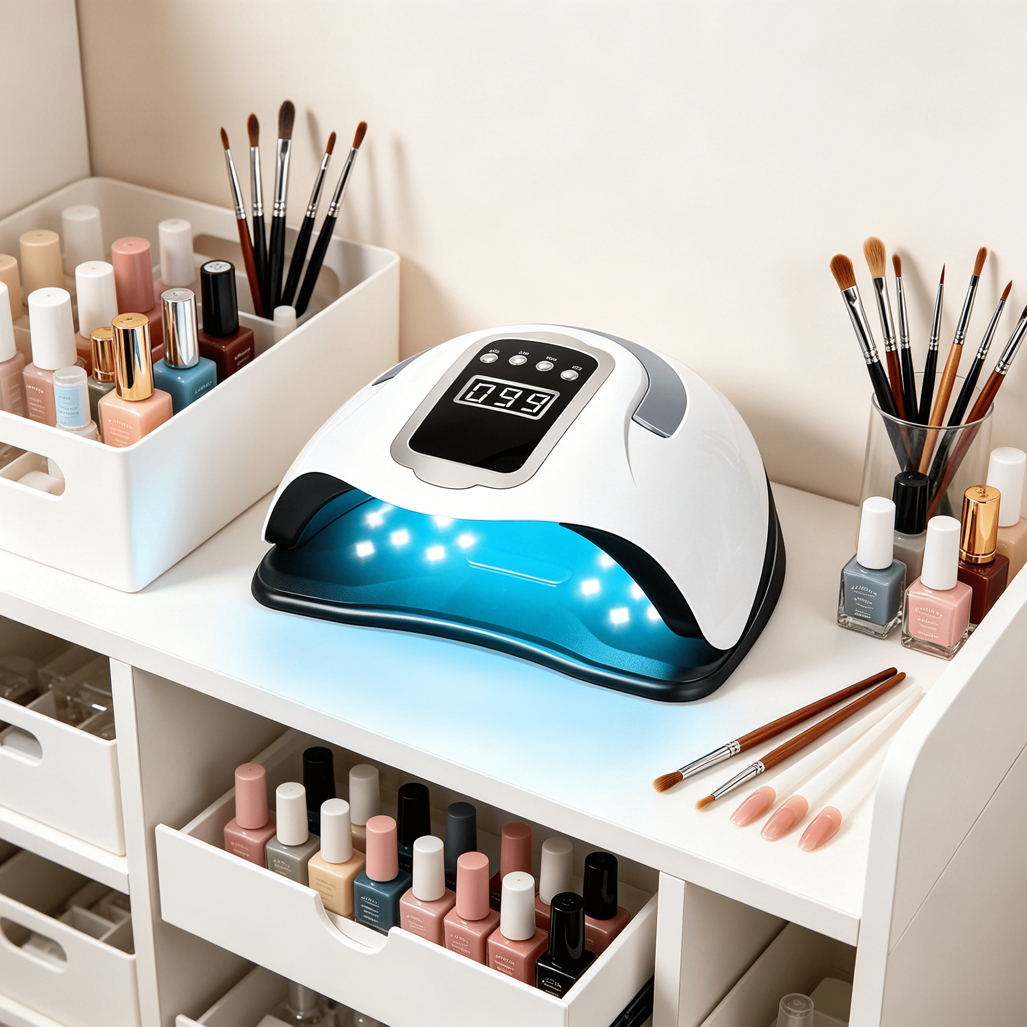 HIBIBUD 2026 New Uv Led Nail Lamp, 280W Uv Light for Nails, Uv Lamp for Gel Nails, Uv Nail Dryer Led Light for Gel Polish with 4 Timer Setting, Professional Nail Art Tools with Automatic Sensor
