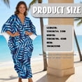 thumbnail image 5 of XYZCANDO Kaftan Dresses for Women V-Neck Swimsuit Cover Up Plus Size Beach Caftan Lounge Dress Flowy Batwing Sleeve Beach Cover Ups Blue Tropical Leaves Resort Wear for Travel Vacation, 5 of 7