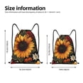 thumbnail image 2 of Kdxio Sunflower Floral Butterfly Print Drawstring Backpack Bag,Waterproof Draw String Back Sack, Gym Drawstring Bags Swim Bag For Unisex, 2 of 5