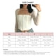 thumbnail image 3 of Top De Ojo De Gancho Casual, Top De Ojo De Gancho De Moda Con Cuello Cuadrado Elegante De Manga Larga Para La Oficina ANGGREK Otros, 3 of 5