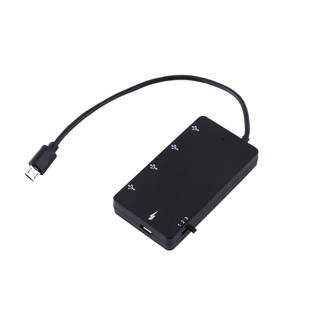 HUB USB, Concentrador Micro USB de 4 Puertos, Divisor USB, Extensor USB Con Adaptador de Extensión USB2.0 OTG, Cable de Carga para Teléfono Inteligente y Tableta