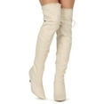 thumbnail image 4 of Women's Pointy Toe Convertible Faux Fur Over the Knee Stiletto Boots 19720, 4 of 5
