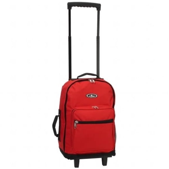 Everest Telescoping Rolling Backpack - Red - 17 in - Durable Design