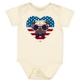 thumbnail image 3 of Inktastic Pug Dog Patriotic US Flag Heart Boys or Girls Baby Bodysuit, 3 of 5