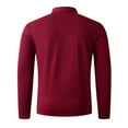 thumbnail image 6 of BiZtdJrK Mens Long Sleeve Polos Shirts with Collar 2 in 1 Tops Solid Color Business Casual Tops, Wine, M, 6 of 6