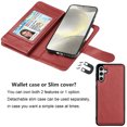 thumbnail image 6 of For Samsung Galaxy S24 Wallet Case, Ebizware Galaxy S24 Magnetic Leather Wallet Phone Case with Credit Card Slots Holder and Kickstand Folio Flip Detachable Cover - Wine Red, 6 of 9