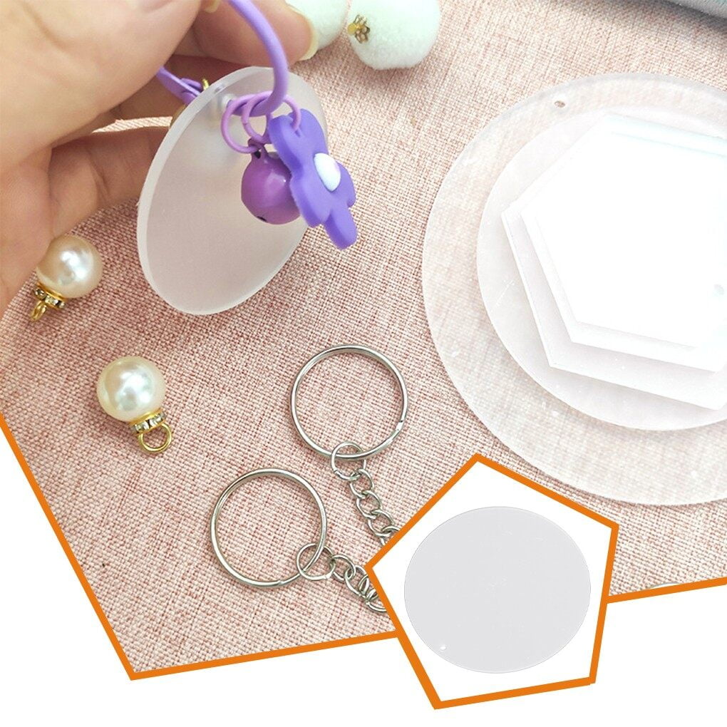mmirethe Acrylic Keychain Portable DIY Pre-drilled Smooth