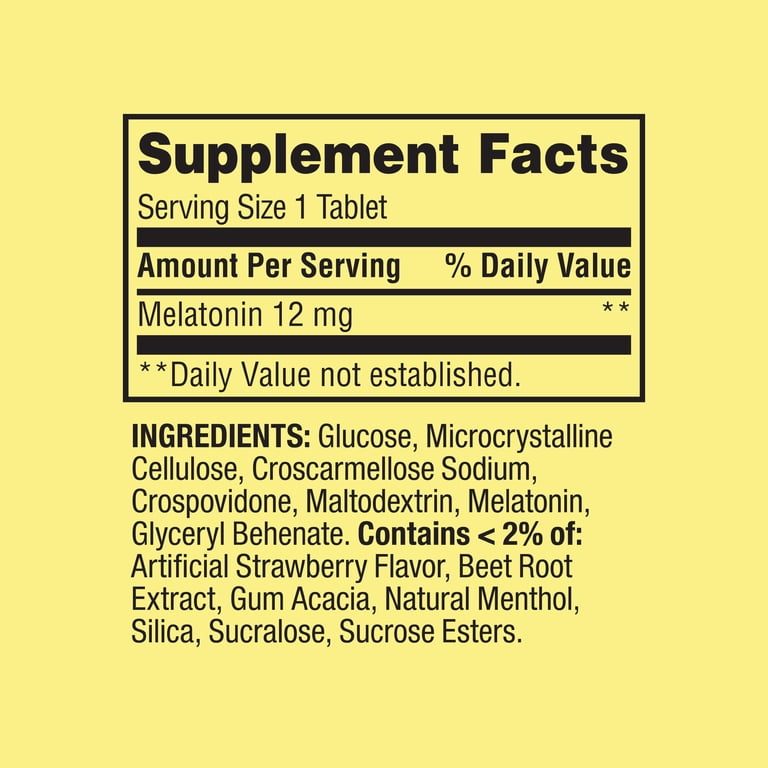 Spring Valley Ultra Strength Melatonin, 12mg, 60 Tablets photo 2