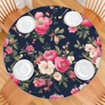thumbnail image 2 of Pioneer Flower Floral Print Pattern Round Fitted Tablecloth with Elastic Edge,Dining Table Cover Waterproof,Outdoor Round Tablecloth for Camping,Dining,Indoor and Outdoor, 2 of 7