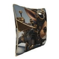 thumbnail image 2 of Fotbe Steampunk Squirrel Pilot Pattern Velvet Decorative Throw Pillow Covers with Elegant Piping, Soft Plush Cushion Cover for Sofa, Bed, Car, Office-20"x20", 2 of 8