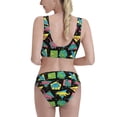 thumbnail image 3 of Picia Geometric Dinosaur Women's High Waisted Bikini Scoop Neck Swimsuit Two Pieces Bathing Suit-XX-Large, 3 of 8