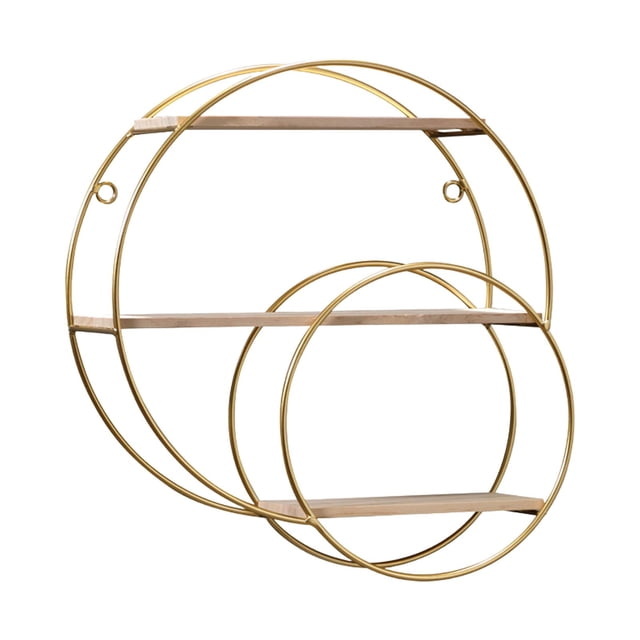 Abbracc Hanging Shelf Cosmetic Display Rack Decorative Wall Mounted Wall Storage Box Round 3 Tiers